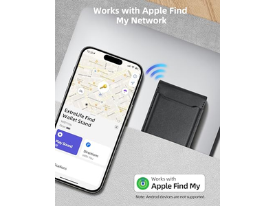 Magnetic Wallet with Adjustable Stand 3 Card Slots Vegan Leather Bl