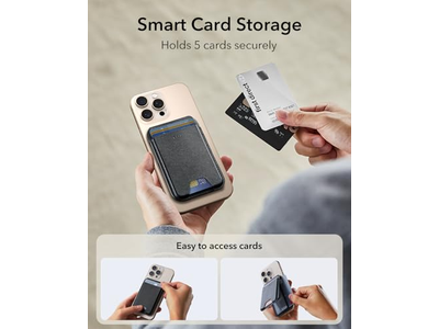 Magnetic Wallet with Adjustable Stand for iPhone 5 Card Holder Black