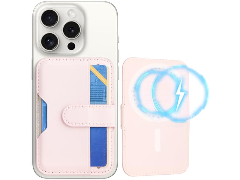 Magnetic Wallet with Card Holder for Magsafe Compatible Phones - Pink