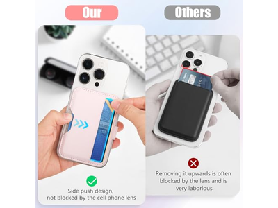 Magnetic Wallet with Card Holder for Magsafe Compatible Phones - Pink