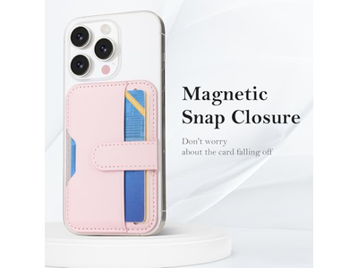 Magnetic Wallet with Card Holder for Magsafe Compatible Phones - Pink