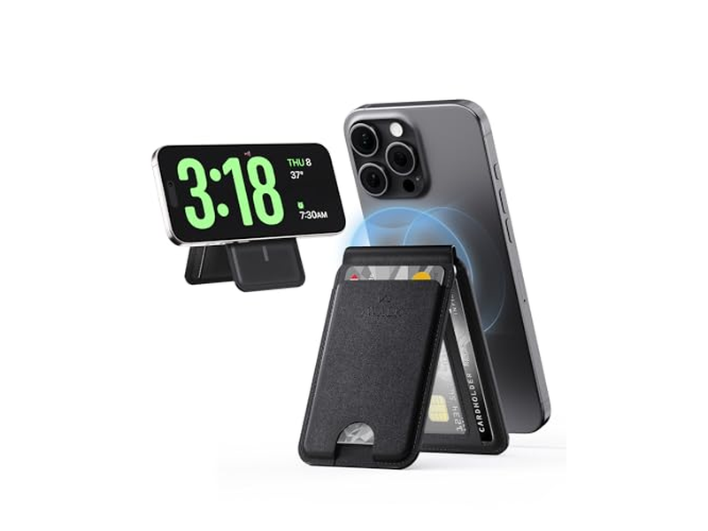 Magnetic Wallet with RFID Blocking 5 Card Holder and Adjustable Stand