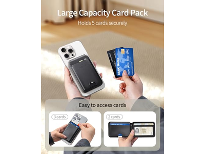 Magnetic Wallet with RFID Blocking 5 Card Holder and Adjustable Stand