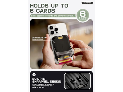 Magnetic Wallet with Stand Holds 6 Cards RFID Blocking Phone Stand