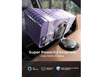 Magsafe Car Mount Charger, 15W Fast Charging Magnetic Wireless Car Charger