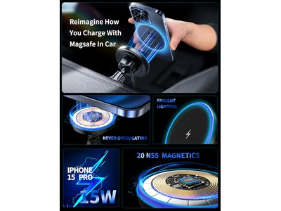 MagSafe Car Mount Charger 3 in 1 Wireless Car Charger