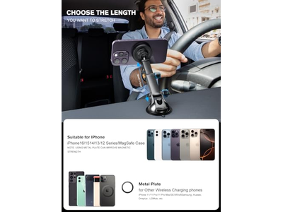 MagSafe Car Mount Charger Auto-Alignment Phone Holder