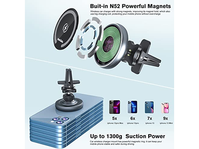 MagSafe Car Mount Charger Auto-Alignment Phone Holder