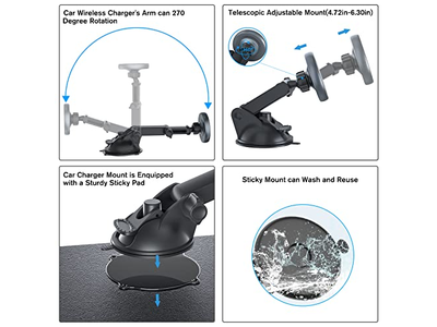 MagSafe Car Mount Charger Auto-Alignment Phone Holder