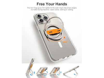 MagSafe Compatible Phone Grip Stand with Replaceable Finger Strap