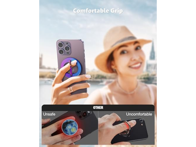 MagSafe Phone Grip Magnetic Ring Holder with Adjustable Stand Colorf