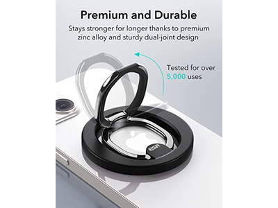 MagSafe Phone Grip with Adjustable Stand for Smartphones 2 Metal Ring