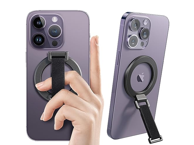 MagSafe Phone Grip with Finger Strap Removable Magnetic Ring Holder