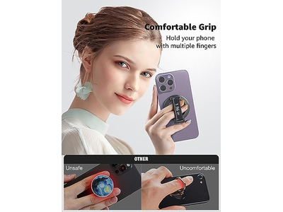 MagSafe Phone Grip with Finger Strap Removable Magnetic Ring Holder