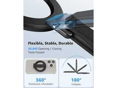 MagSafe Phone Grip with Finger Strap Removable MagSafe Ring Holder