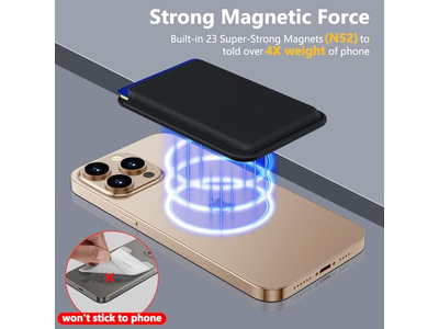 MagSafe Wallet 3 Card Holder RFID Blocking Slim Magnetic Wallet - B