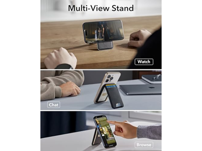 MagSafe Wallet 5 Card Holder RFID Blocking Slim Adjustable Stand