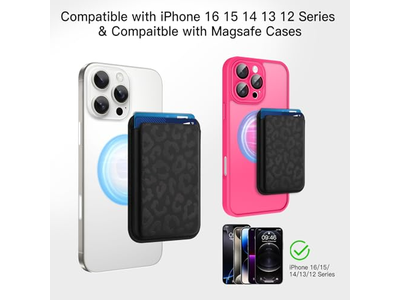 MagSafe Wallet Cheetah Print Pattern Magnetic Card Holder for Phones