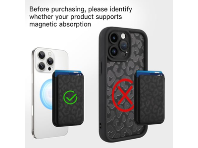 MagSafe Wallet Cheetah Print Pattern Magnetic Card Holder for Phones