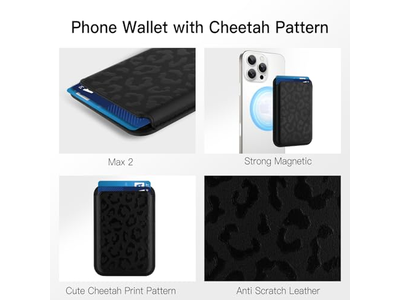 MagSafe Wallet Cheetah Print Pattern Magnetic Card Holder for Phones