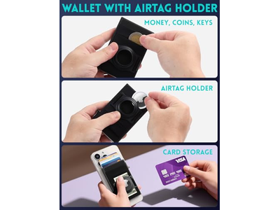 MagSafe Wallet with AirTag Holder Slim Credit Card Holder with Elasti