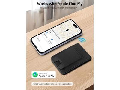 MagSafe Wallet with Money Clip Works with Find My 8 Card Holder Bla