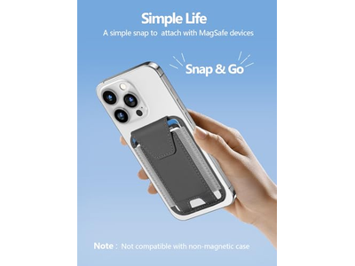 MagSafe Wallet with Privacy Flap Magnetic Card Holder RFID Blocking