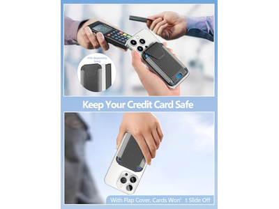 MagSafe Wallet with Privacy Flap Magnetic Card Holder RFID Blocking