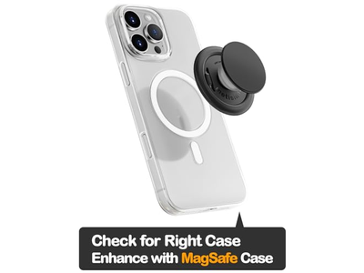 Phone Grip for MagSafe Magnetic Stand One Finger Pop and Snap Black