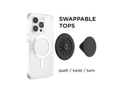 Phone Grip for MagSafe with Kickstand and Magnetic Stand - Black