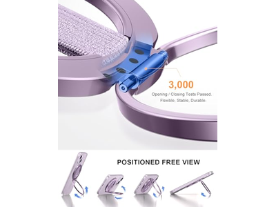 Phone Grip Stand with Replaceable Finger Loop and Magnetic Ring Holder