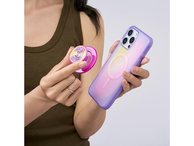 Phone Grip with Kickstand Magnetic Stand Swappable Top Secure Hold