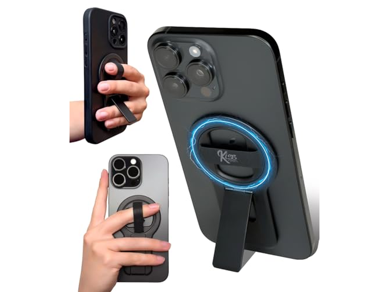 Phone Grip with Loop and Kickstand - Magnetic 360degree Spin Tripod