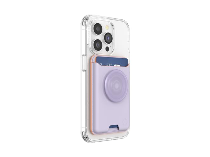 Phone Wallet with Expanding Grip and Adapter Ring for MagSafe Lavende