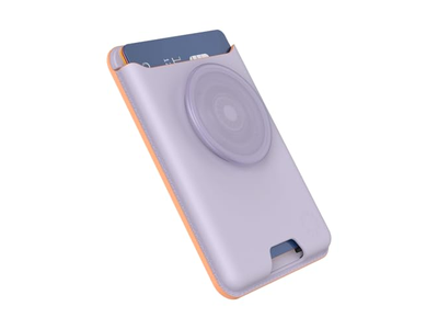Phone Wallet with Expanding Grip and Adapter Ring for MagSafe Lavende