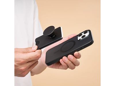 Phone Wallet with Expanding Grip and MagSafe Adapter Ring - Black