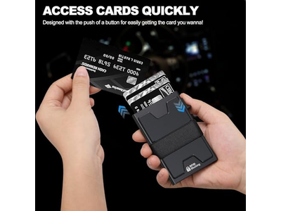 Slim Aluminum Card Holder Wallet RFID Blocking Holds 12plus Cards Plus
