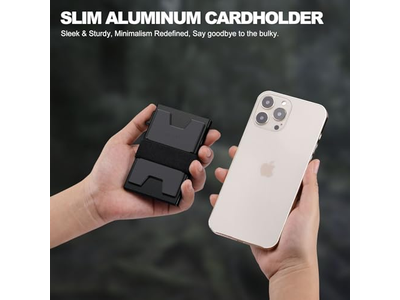 Slim Aluminum Card Holder Wallet RFID Blocking Holds 12plus Cards Plus