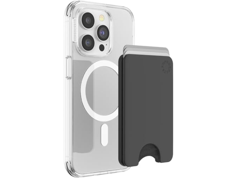 Slim Phone Wallet and Card Holder Wireless Charging Compatible - Blac