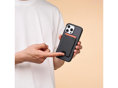Slim Phone Wallet and Card Holder Wireless Charging Compatible - Blac