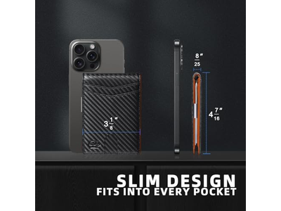 Slim Wallet for Men with 12 Card Slots ID Window and Money Clip