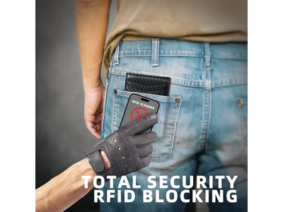 Slim Wallet for Men with 12 Card Slots ID Window and Money Clip