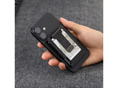 Slim Wallet with Money Clip RFID Blocking Metal Card Holder Black