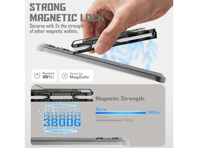 Slim Wallet with Money Clip RFID Blocking Metal Card Holder Black