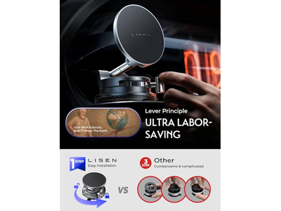 Suction Cup Phone Mount 15W Magsafe Car Mount Charger