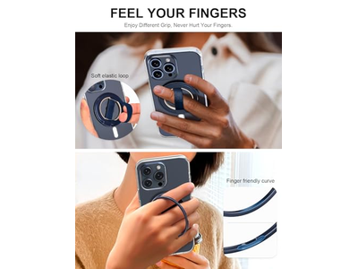 Ultra Phone Grip Stand with Replaceable Elastic Finger Loop and Magnet