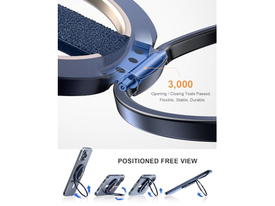 Ultra Phone Grip Stand with Replaceable Elastic Finger Loop and Magnet