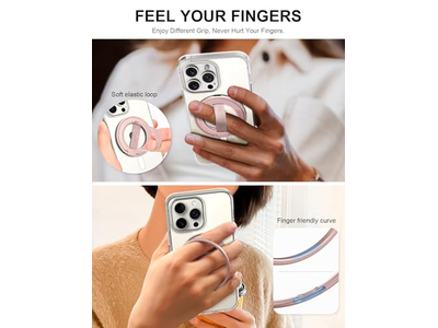 Ultra Phone Grip Stand with Replaceable Elastic Loop and Magnetic Hold