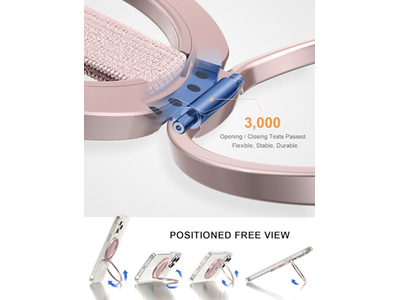 Ultra Phone Grip Stand with Replaceable Elastic Loop and Magnetic Hold