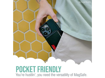 Vegan Leather Slim Detachable Magnetic Card Holder for MagSafe Phones